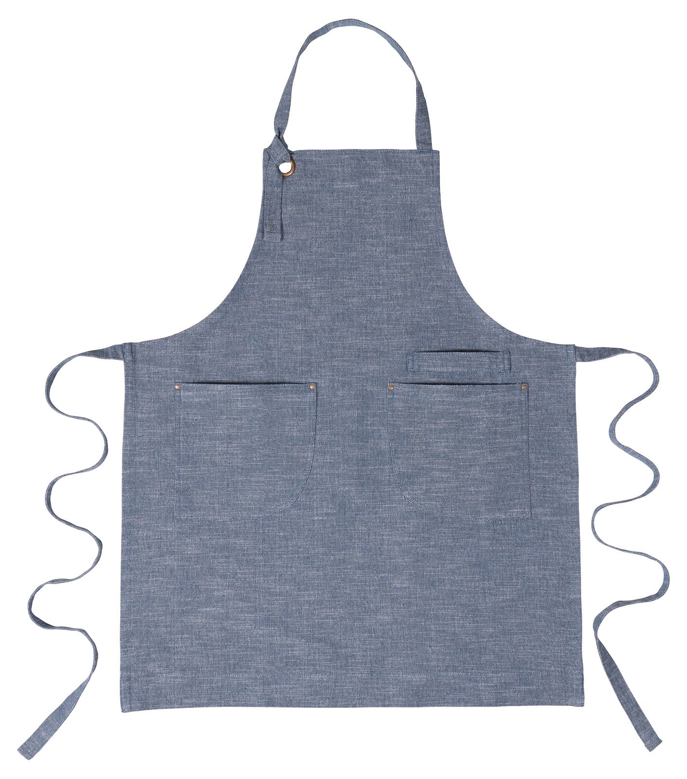 KAF Home Strada Chambray Slub Apron, Blue