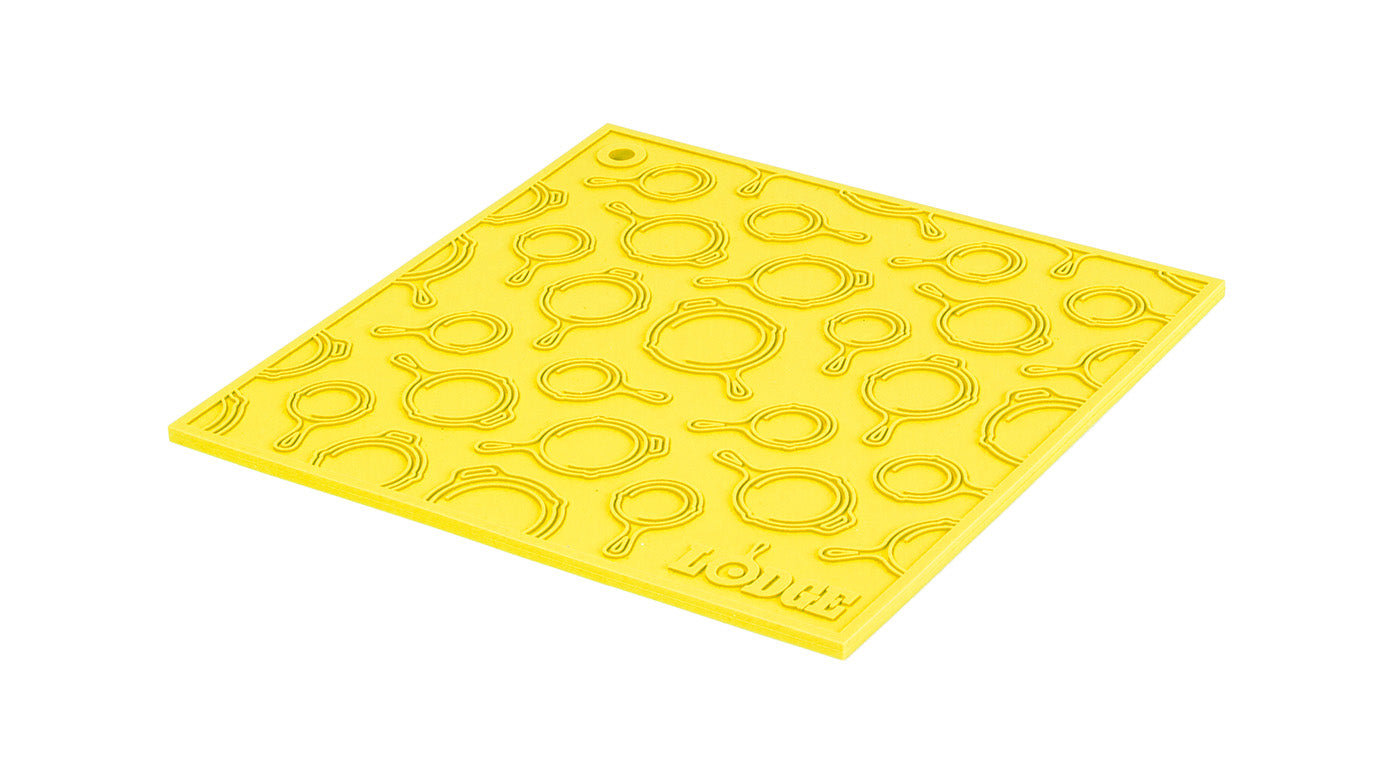 Lodge 7 Inch Square Silicone Skillet Pattern Trivet, Yellow