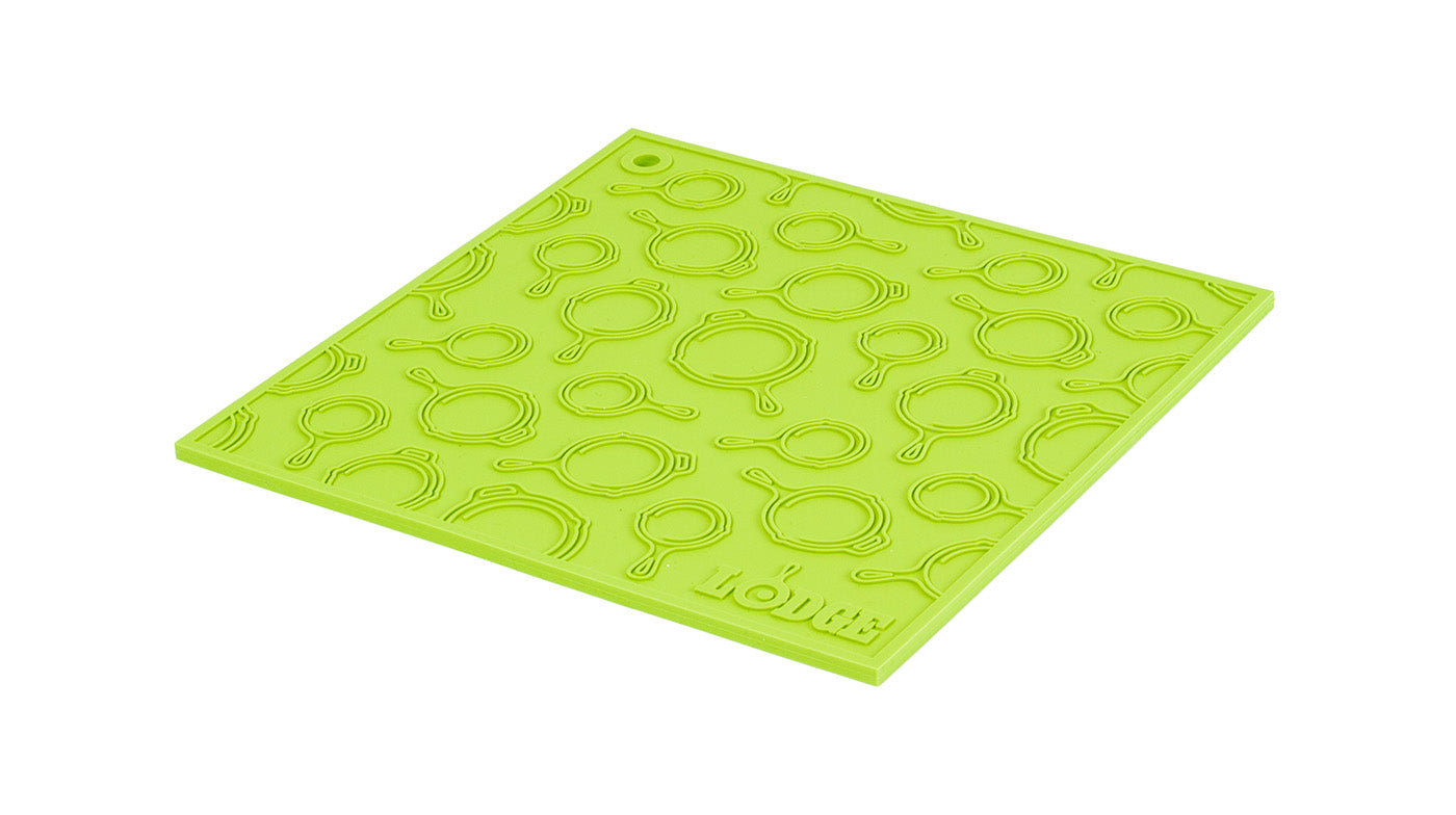 Lodge 7 Inch Square Silicone Skillet Pattern Trivet, Green