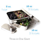ECOlunchbox Three in One Giant Stainless Steel Food Container Set