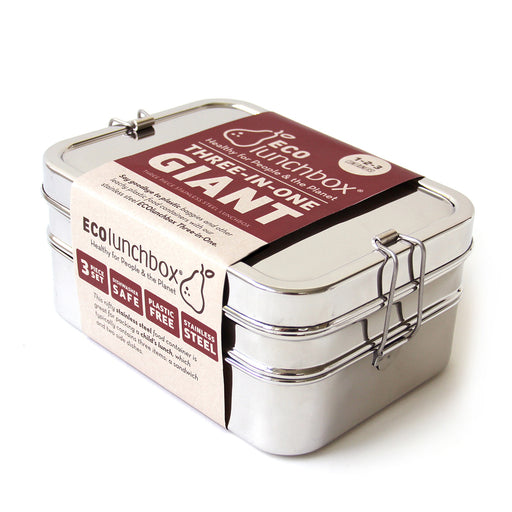 ECOlunchbox Three in One Giant Stainless Steel Food Container Set