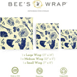 Bee's Wrap Reusable Beeswax Food Wraps, Assorted 3-Pack, Bees & Bears