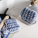 Once Again Home Co. RE:Usable Sponges, Beans Pattern, Set of 3, Navy Blue