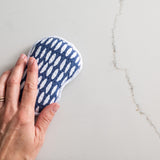 Once Again Home Co. RE:Usable Sponges, Beans Pattern, Set of 3, Navy Blue