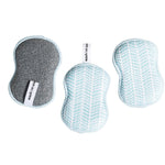 Once Again Home Co. RE:Usable Sponges, Branches Pattern, Set of 3, Turquoise