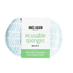 Once Again Home Co. RE:Usable Sponges, Branches Pattern, Set of 3, Turquoise