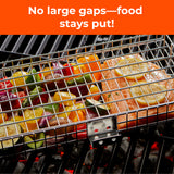 Braize Adjustable Grill Basket w/ Removable Handle & Storage Bag, Silicone Basting Brush, and Steel-fiber Scrub Sponge