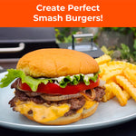 Braize Burger Press with Folding Handle, Heavy-Duty Stainless Steel Smash Burger Press for Griddles & Cast Iron
