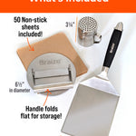 Braize Smash Burger Press Kit with Seasoning Shaker, Stainless Steel Burger Press, Wide Spatula