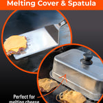 Braize Smash Burger Press Kit with Melting Dome, Stainless Steel Burger Press, Wide Spatula, Melting/Basting