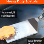 Braize Smash Burger Press Set, Stainless Steel Burger Press with Folding Handle, Wide Spatula & 50 Wax Paper Sheets