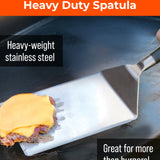 Braize Smash Burger Press Set, Stainless Steel Burger Press with Folding Handle, Wide Spatula & 50 Wax Paper Sheets