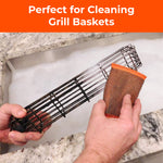 Braize Steel Scrubbing Sponges, 4 Pack, Woven Steel-Fiber Scrubbers for Grills, Cast Iron, Cookware & Stovetops