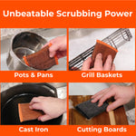 Braize Steel Scrubbing Sponges, 4 Pack, Woven Steel-Fiber Scrubbers for Grills, Cast Iron, Cookware & Stovetops