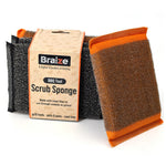 Braize Steel Scrubbing Sponges, 4 Pack, Woven Steel-Fiber Scrubbers for Grills, Cast Iron, Cookware & Stovetops