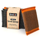 Braize Steel Scrubbing Sponges, 4 Pack, Woven Steel-Fiber Scrubbers for Grills, Cast Iron, Cookware & Stovetops