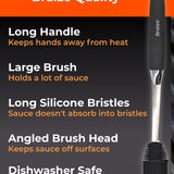 Braize BBQ Basting Mop, Silicone Sauce Mop with Removable Head & Rubber Handle for Grilling, Smoking & Barbecue