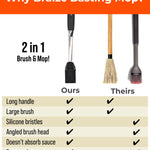 Braize BBQ Basting Mop, Silicone Sauce Mop with Removable Head & Rubber Handle for Grilling, Smoking & Barbecue