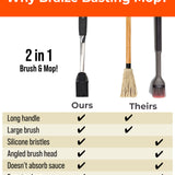 Braize BBQ Basting Mop, Silicone Sauce Mop with Removable Head & Rubber Handle for Grilling, Smoking & Barbecue