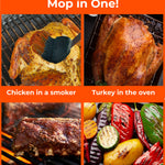 Braize BBQ Basting Mop, Silicone Sauce Mop with Removable Head & Rubber Handle for Grilling, Smoking & Barbecue