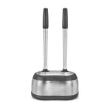 Polder Stainless-Steel Dual Bath Caddy with Toilet Brush and Plunger, Black