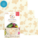 Bee's Wrap Reusable Beeswax Food Wraps, Assorted 3-Pack, Honeycomb