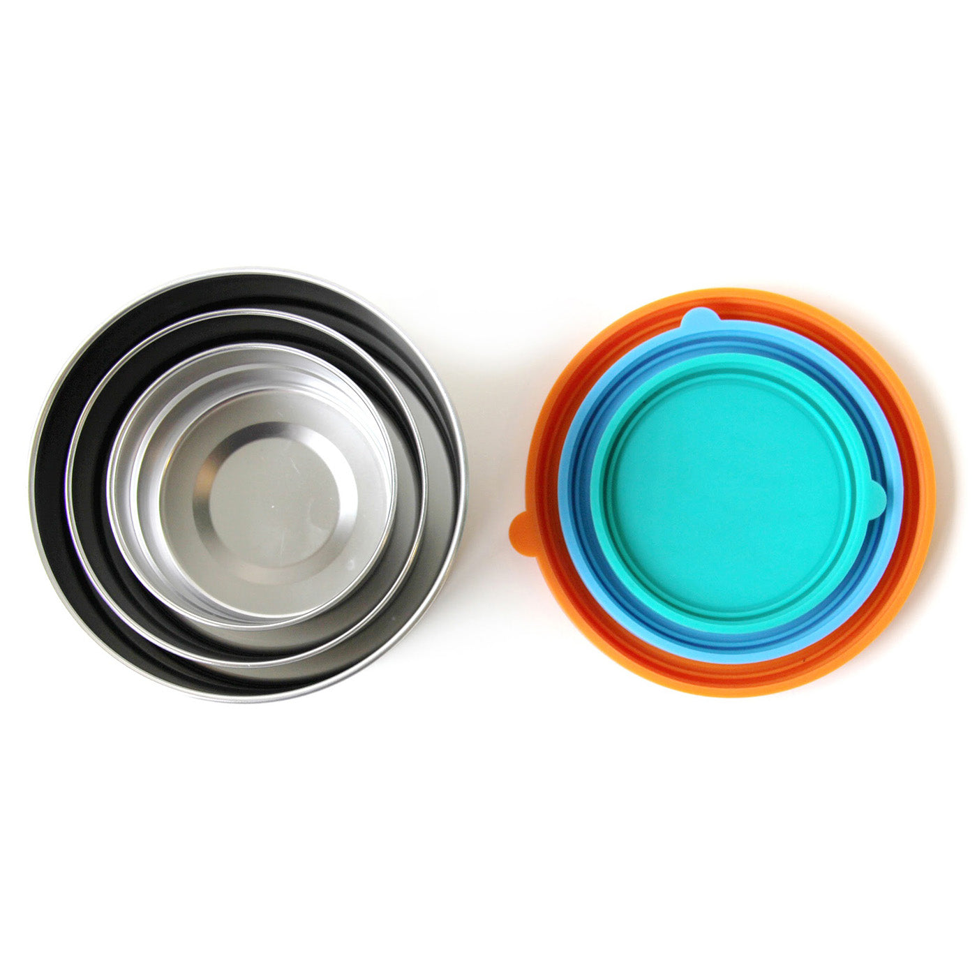 ECOlunchbox Blue Water Bento Seal Cup Trio Food Storage Containers, Stainless