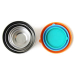 ECOlunchbox Blue Water Bento Seal Cup Trio Food Storage Containers, Stainless