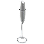 Cilio Latteforte Battery Powered Milk Frother with Stainless Steel Stand, Gray