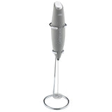 Cilio Latteforte Battery Powered Milk Frother with Stainless Steel Stand, Gray