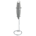 Cilio Latteforte Battery Powered Milk Frother with Stainless Steel Stand, Gray