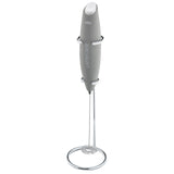 Cilio Latteforte Battery Powered Milk Frother with Stainless Steel Stand, Gray