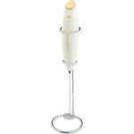 Cilio Latteforte Battery Powered Milk Frother with Stainless Steel Stand, White