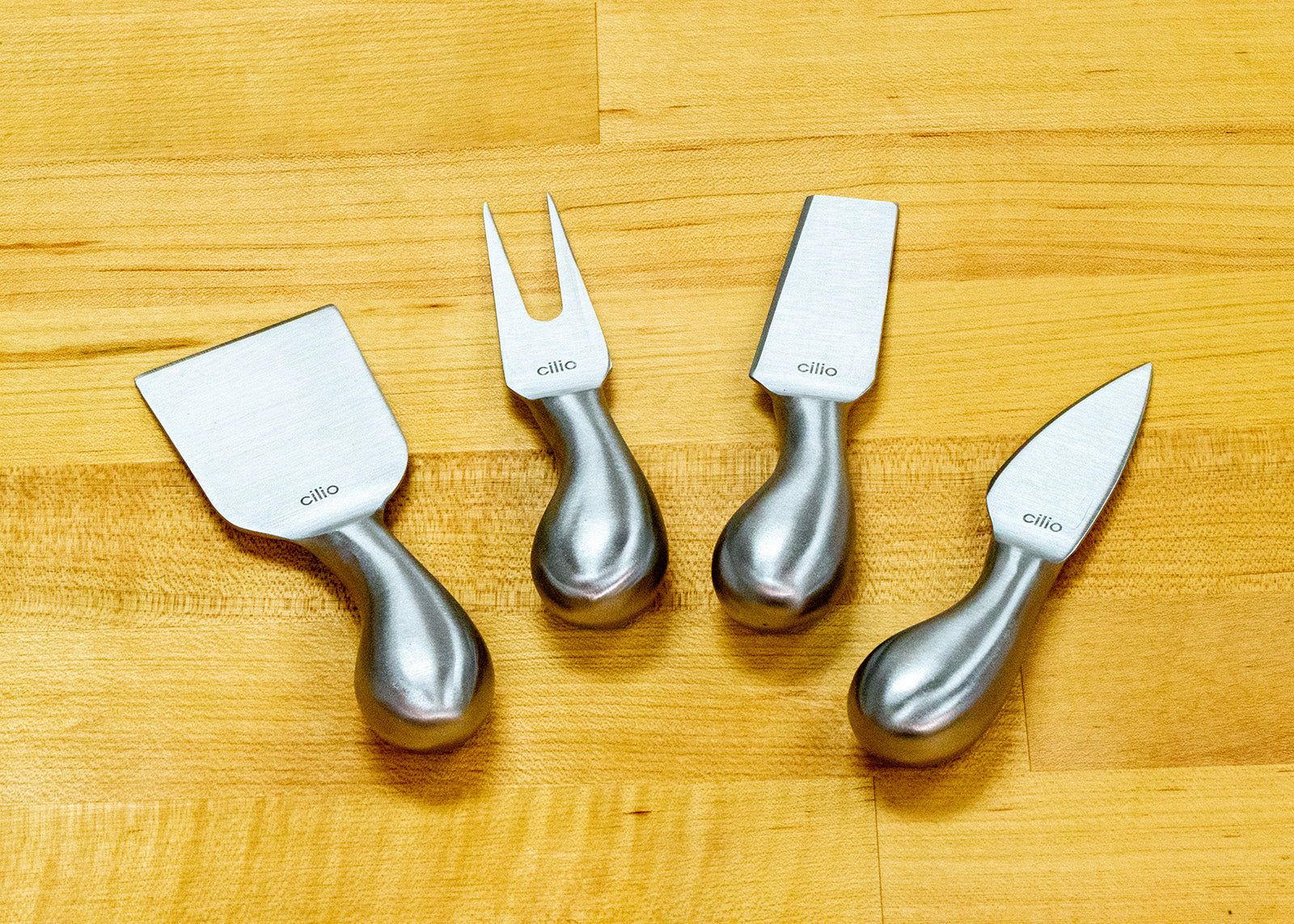 Cilio Piave 4 Piece Cheese Knife Set, Stainless Steel