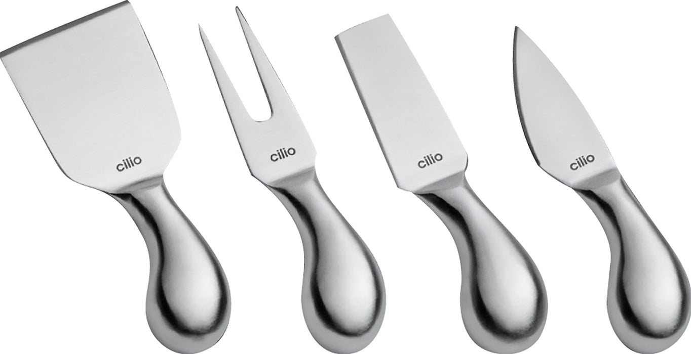 Cilio Piave 4 Piece Cheese Knife Set, Stainless Steel