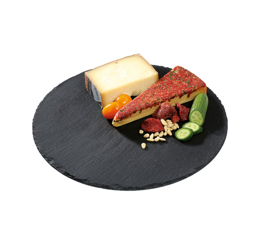 Cilio Slate Serving Board for Cheese and Appetizers, Round, 11.8-Inch