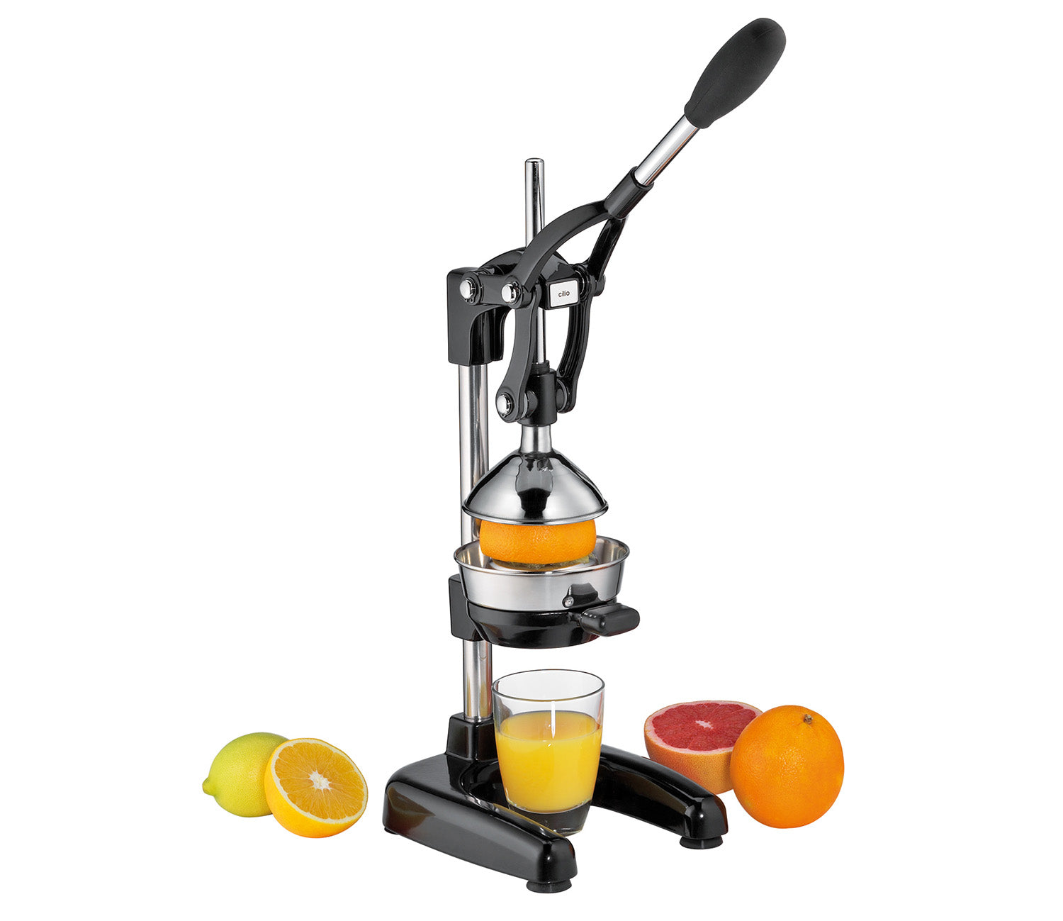 Cilio Amalfi Commercial Grade Manual Citrus Juicer, Extractor, and Juice Press, Black