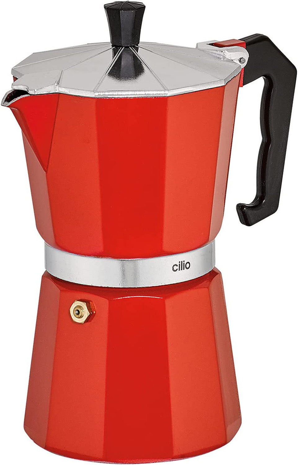 Cilio Classico Stovetop Espresso Maker, 15 ounce, Red