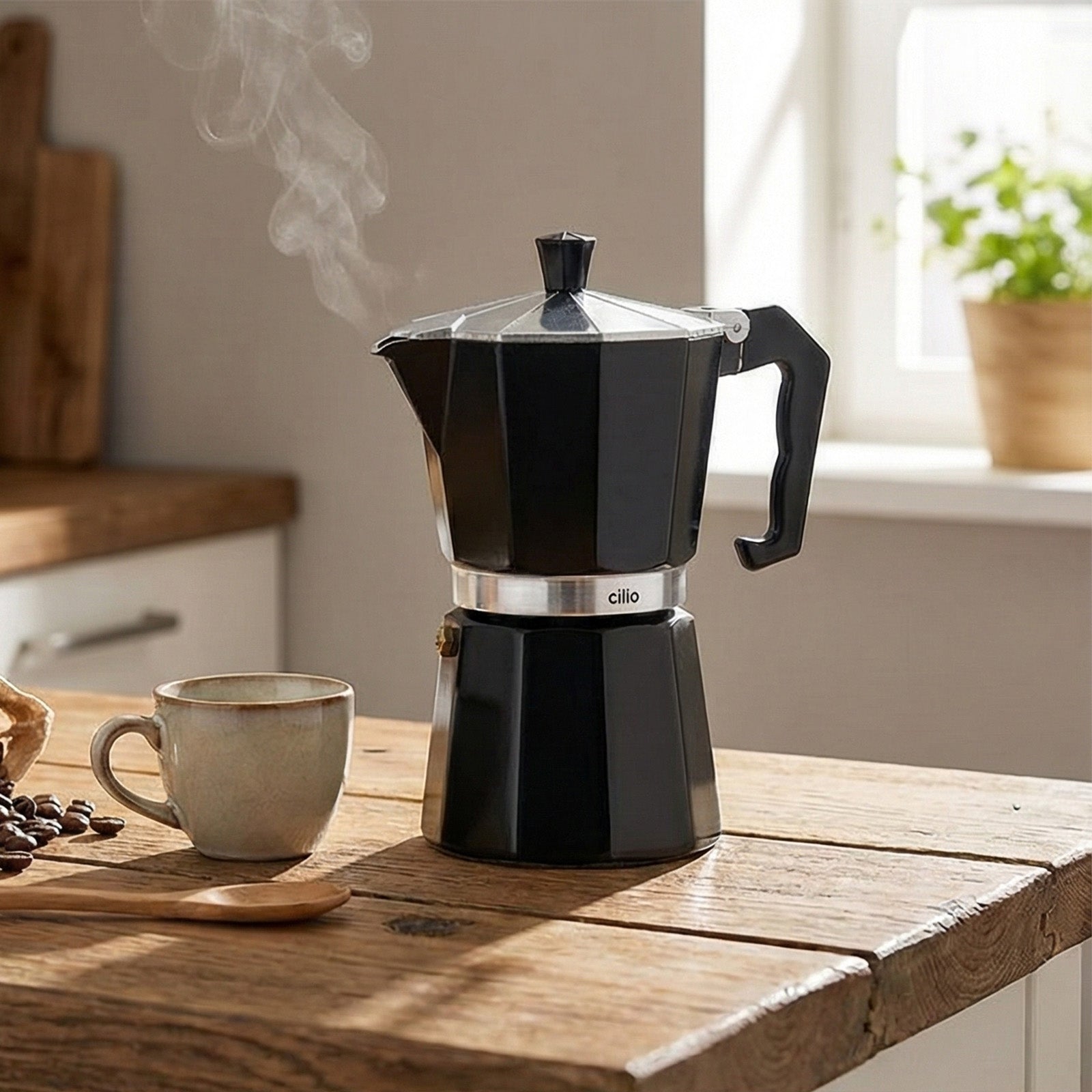 Cilio Classico Stovetop Espresso Maker, 15 ounce, Black