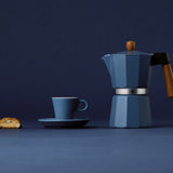 Cilio Legno Stovetop Espresso Maker, Blue, 15-Ounce