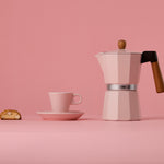 Cilio Legno Stovetop Espresso Maker, Pink, 15-Ounce