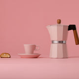 Cilio Legno Stovetop Espresso Maker, Pink, 15-Ounce