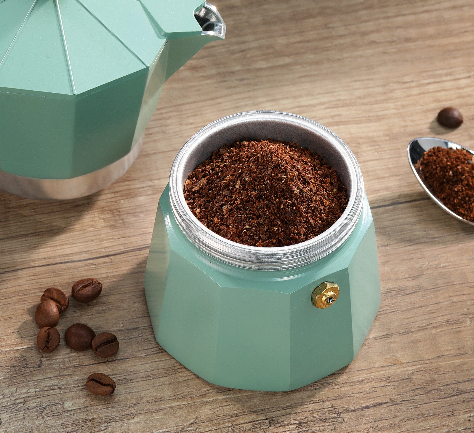 Cilio Legno Stovetop Espresso Maker, Mint, 15-Ounce