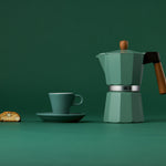Cilio Legno Stovetop Espresso Maker, Mint, 15-Ounce