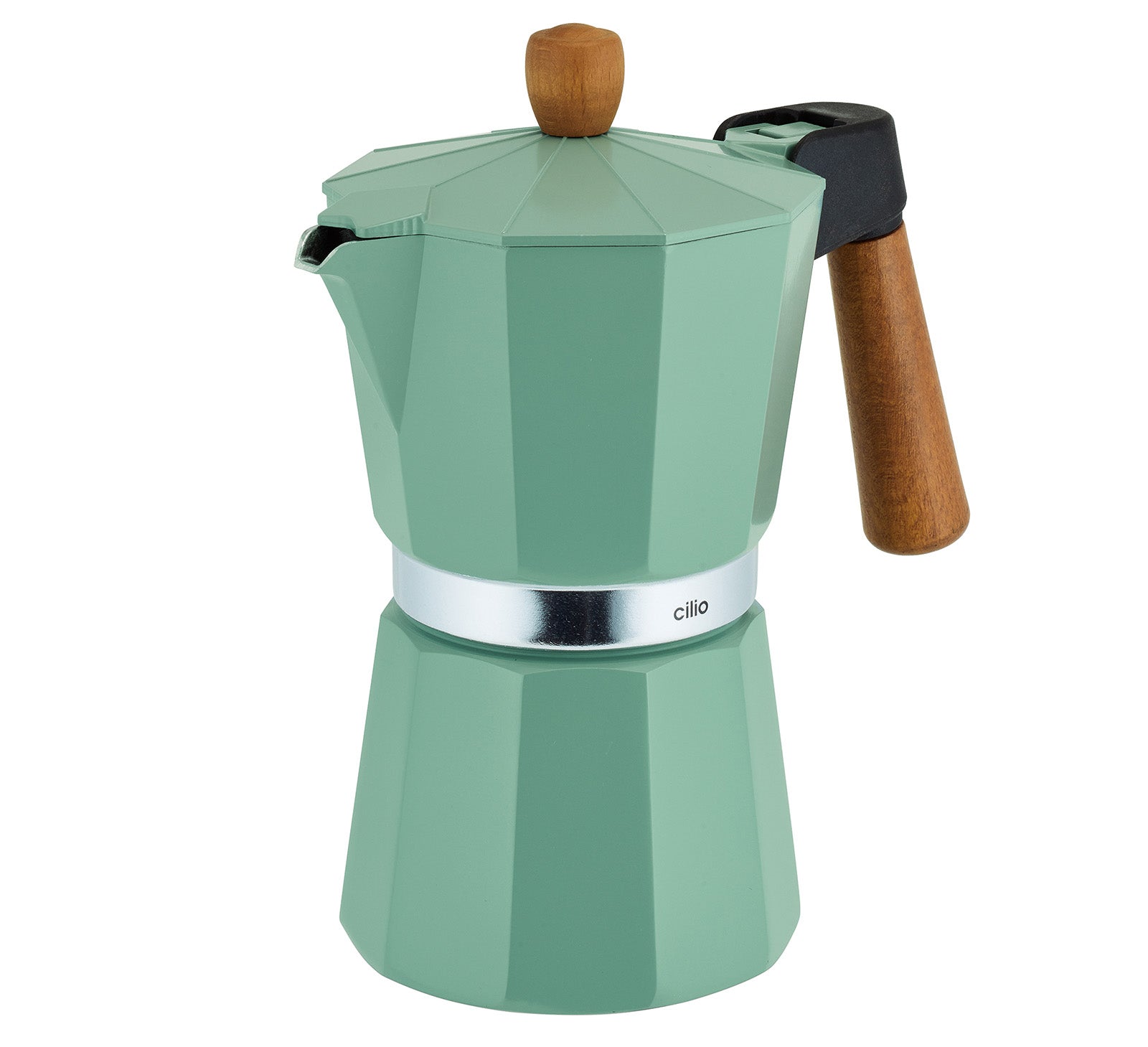 Cilio Legno Stovetop Espresso Maker, Mint, 15-Ounce