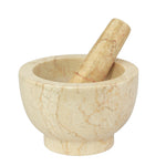 Cilio Champagne Marble Mortar & Pestle, 4-Inch Height