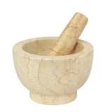 Cilio Champagne Marble Mortar & Pestle, 4-Inch Height