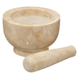 Cilio Champagne Marble Mortar & Pestle, 4-Inch Height