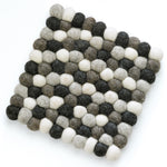Cilio Fair Trade Virgin Sheep Wool Trivet, Handcrafted in Nepal, 8-Inch Square, Light Gray