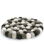 Cilio Fair Trade Virgin Sheep Wool Trivet, Handcrafted in Nepal, 8.5-Inch Round, Light Gray